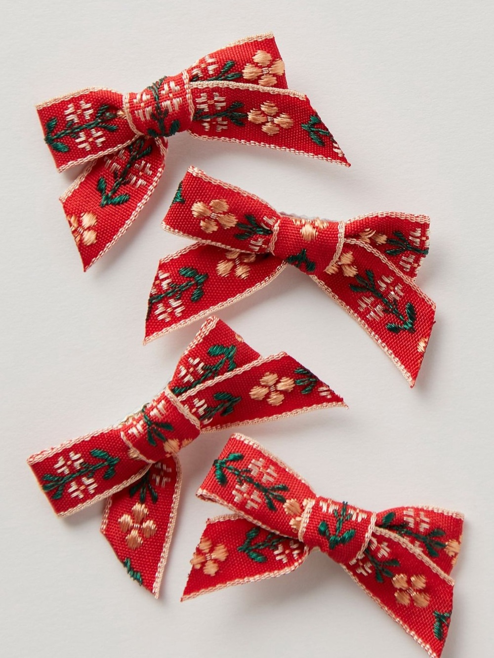 FREE PEOPLE Quincy Mini Bow Set Of 4 Rust